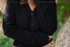 Button Up Cable Knit Cardigan - Black