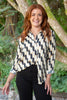 Printed Button Down Shirt - Cream/Black