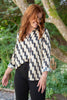 Printed Button Down Shirt - Cream/Black