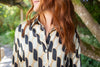 Printed Button Down Shirt - Cream/Black