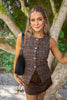 Tweed Vest - Brown