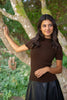 Soft Knit 3/4 Sleeve Sweater - Chocolate