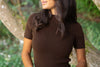 Soft Knit 3/4 Sleeve Sweater - Chocolate