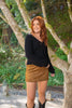 Back Bow V-Neck Sweater - Black