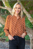Polka Dot Blouse - Cognac