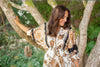 Dolman Sleeve Tie Front Print Dress