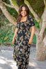Square Neckline Balloon Sleeve Midi