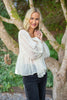 Sheer Long Sleeve Blouse - Cream