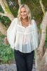 Sheer Long Sleeve Blouse - Cream