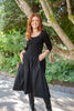 Mixed Material Poplin Dress - Black