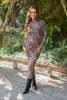Floral Sheer Dress with Shirring - Pink