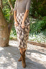 Plaid Print Midi Skirt - Brown/Pink