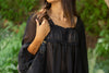 Sheer Long Sleeve Blouse - Black