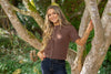 Short Sleeve Knit Cardigan - Brown