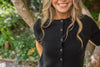 Short Sleeve Knit Cardigan - Black