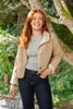 Suede Jacket with Sherpa Lining - Taupe