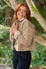Suede Jacket with Sherpa Lining - Taupe