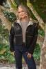 Suede Jacket with Sherpa Lining - Black