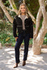 Suede Jacket with Sherpa Lining - Black