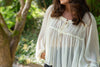 Sheer Long Sleeve Blouse - Cream