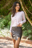 Faux Leather Mini Skirt - Brown