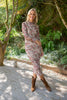 Floral Sheer Dress with Shirring - Cream