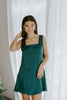 Back Bow Satin Dress - Green