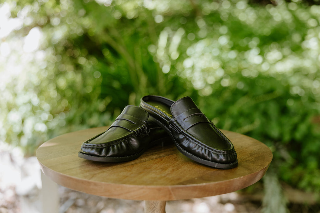 Open Back Loafers - Black