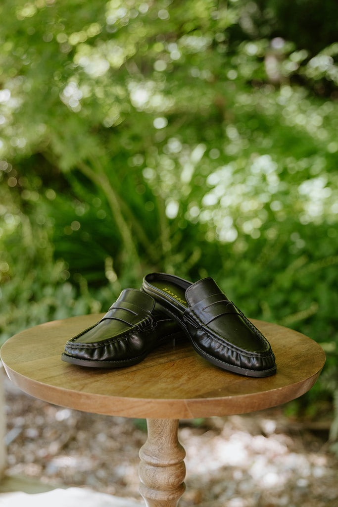 Open Back Loafers - Black