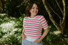 Scalloped Striped Shirt - Pink