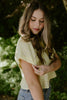 Yellow Eyelet Button Up