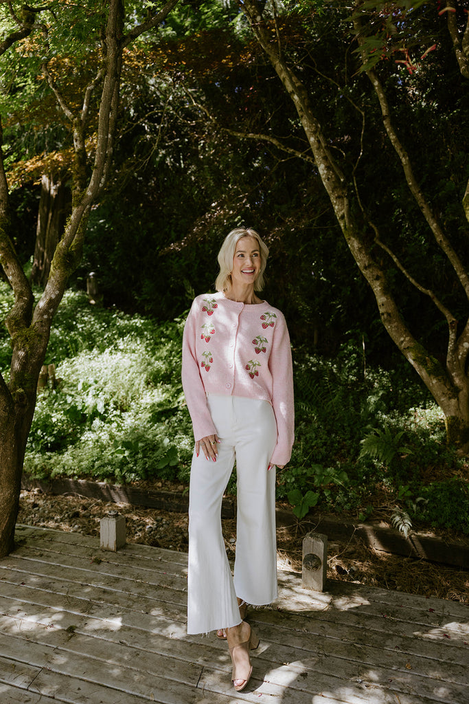 Strawberry Cardigan - Pink