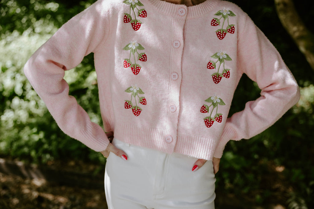 Strawberry Cardigan - Pink