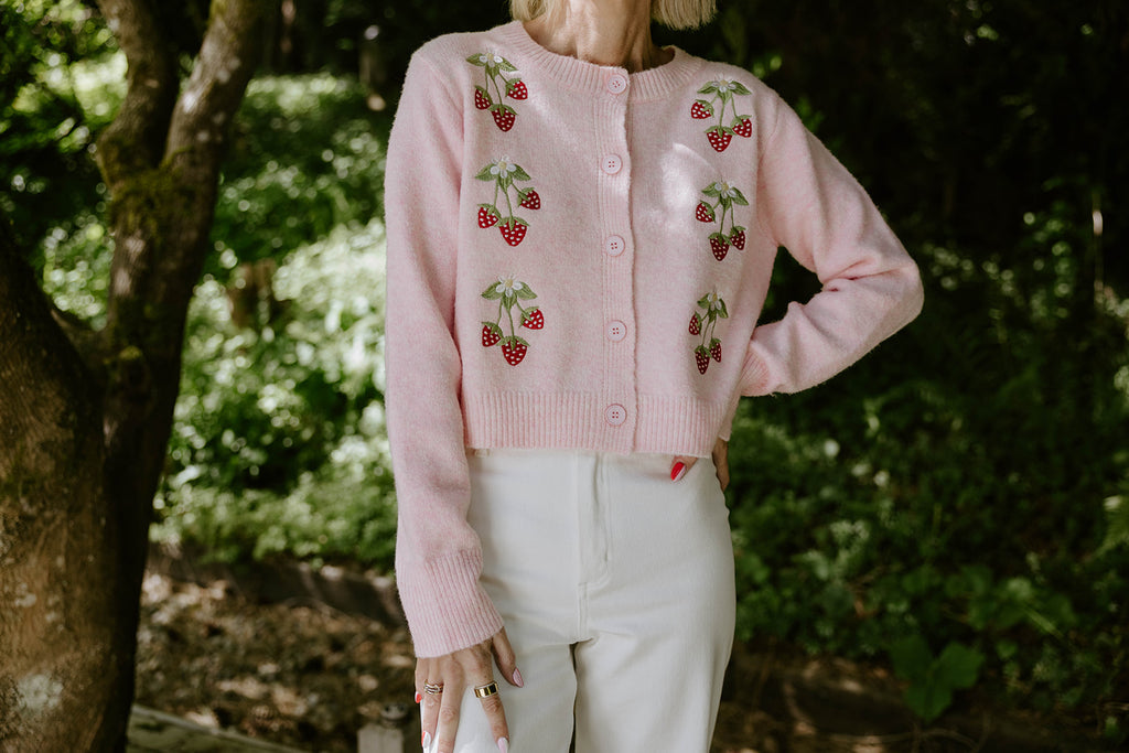 Strawberry Cardigan - Pink