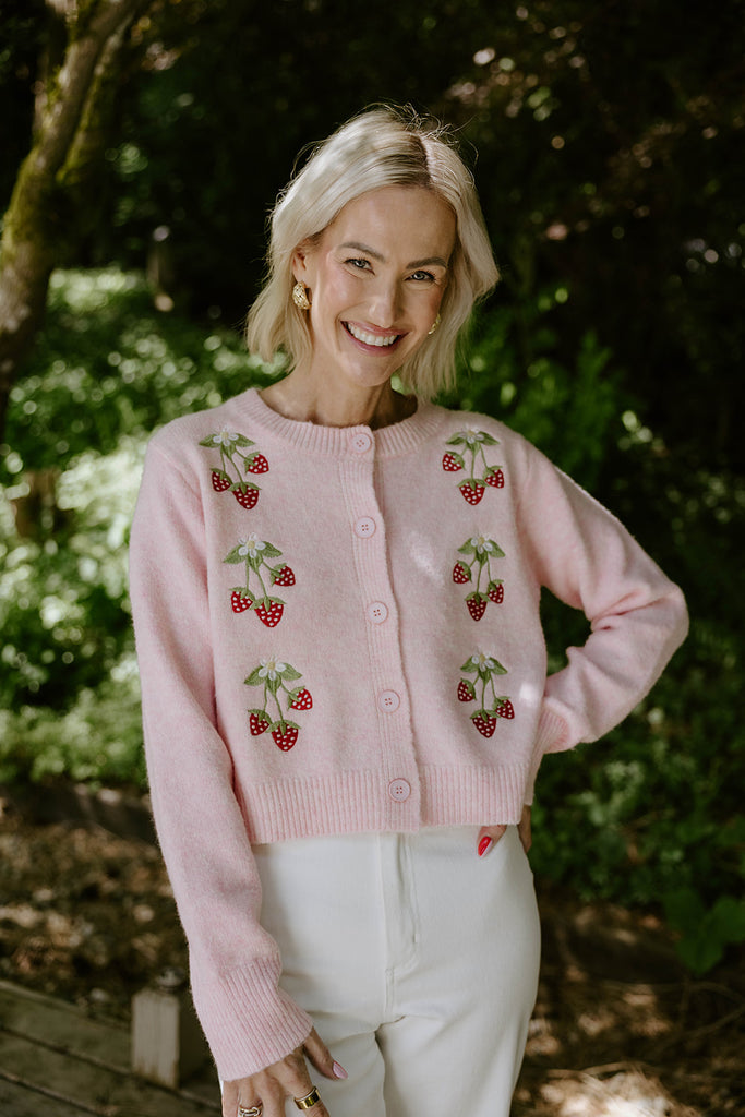 Strawberry Cardigan - Pink