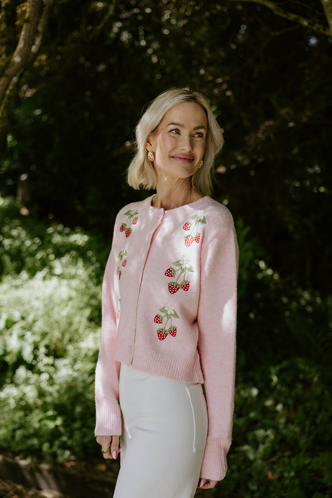 Strawberry Cardigan - Pink