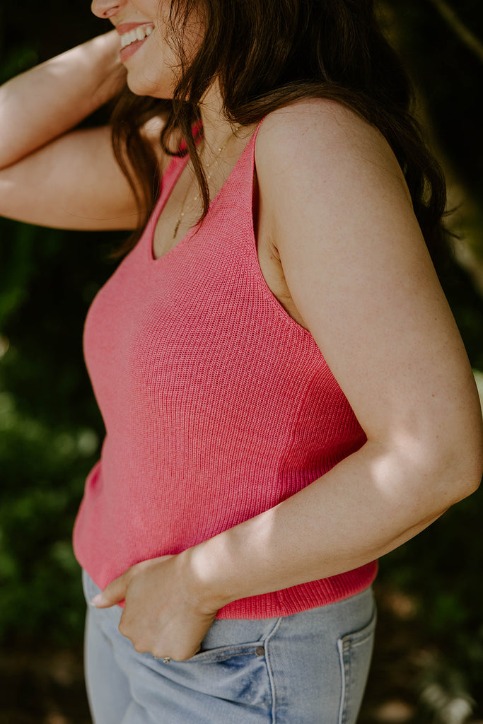 Lightweight Knit Tank - Pink