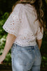 Eyelet Shirt with Front Tie - Pink
