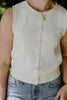 Rolled Hem Sleeveless Vest - Cream