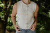 Rolled Hem Sleeveless Vest - Cream
