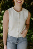 Rolled Hem Sleeveless Vest - Cream