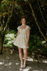 Shirred Flounce Mini Dress - Yellow