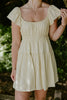Shirred Flounce Mini Dress - Yellow