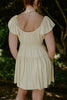 Shirred Flounce Mini Dress - Yellow