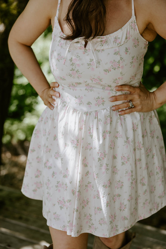 Floral Print Mini Dress - Pink