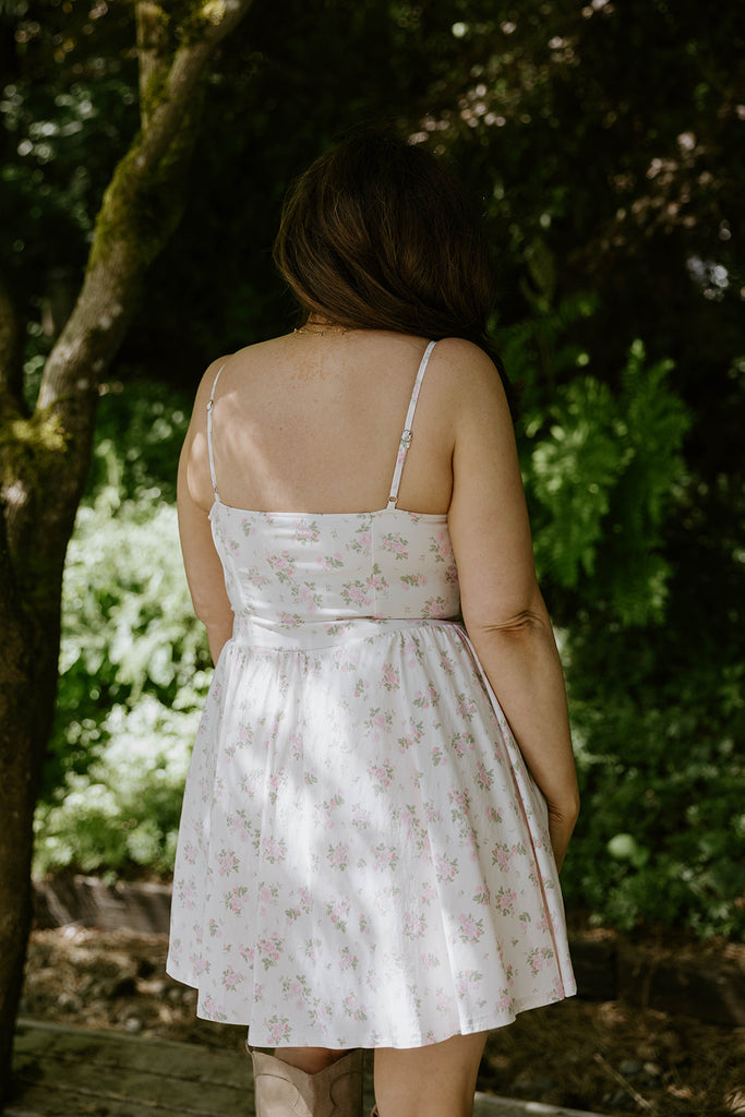 Floral Print Mini Dress - Pink