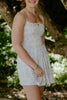 Floral Print Mini Dress - Blue