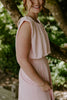 Bubble Top & Flowy Midi Skirt Set - Pink
