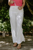 Linen Pant With Straight Leg - White