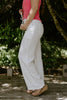 Linen Pant With Straight Leg - White